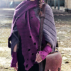 Purple Felted Scarf Handmade in Ireland from Superfine Merino Wool - Image 2