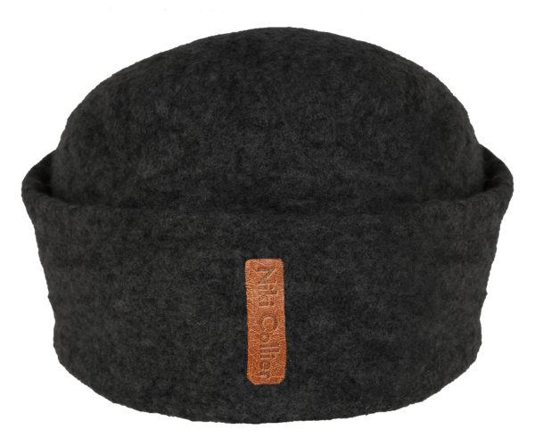 Felt Hat Handmade Black- One Hat- undyed wool wet felted unisex hat. Handmade in Ireland from Superfine Merino Wool with One Circle Detail. - Image 4