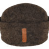 Felt Hat Handmade Brown- One Hat- undyed wool wet felted unisex hat. Handmade in Ireland from Superfine Merino Wool with One Circle Detail. - Image 4