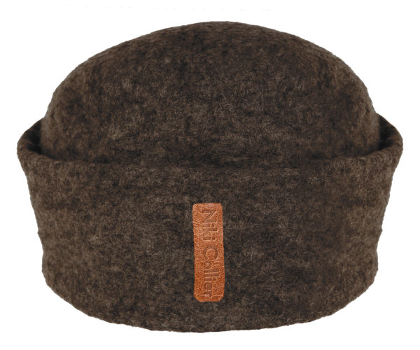 Felt Hat Handmade Brown- One Hat- undyed wool wet felted unisex hat. Handmade in Ireland from Superfine Merino Wool with One Circle Detail. - Image 4