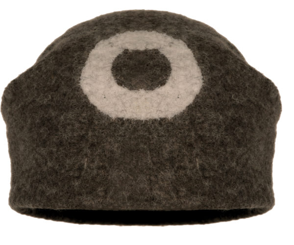 Felt Hat Handmade Brown- One Hat- undyed wool wet felted unisex hat. Handmade in Ireland from Superfine Merino Wool with One Circle Detail. - Image 2