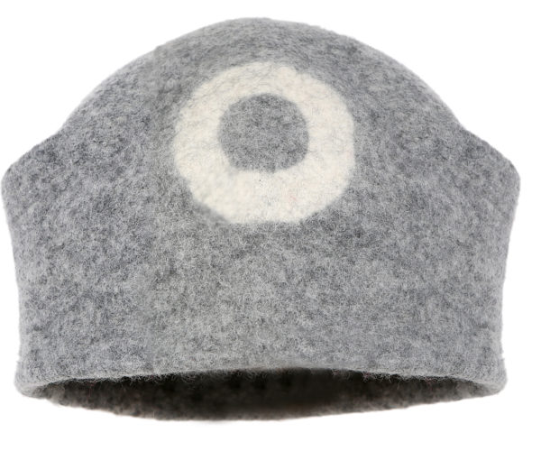 Felt Hat Handmade Grey- One Hat- undyed wool wet felted unisex hat. Handmade in Ireland from Superfine Merino Wool with One Circle Detail. - Image 2