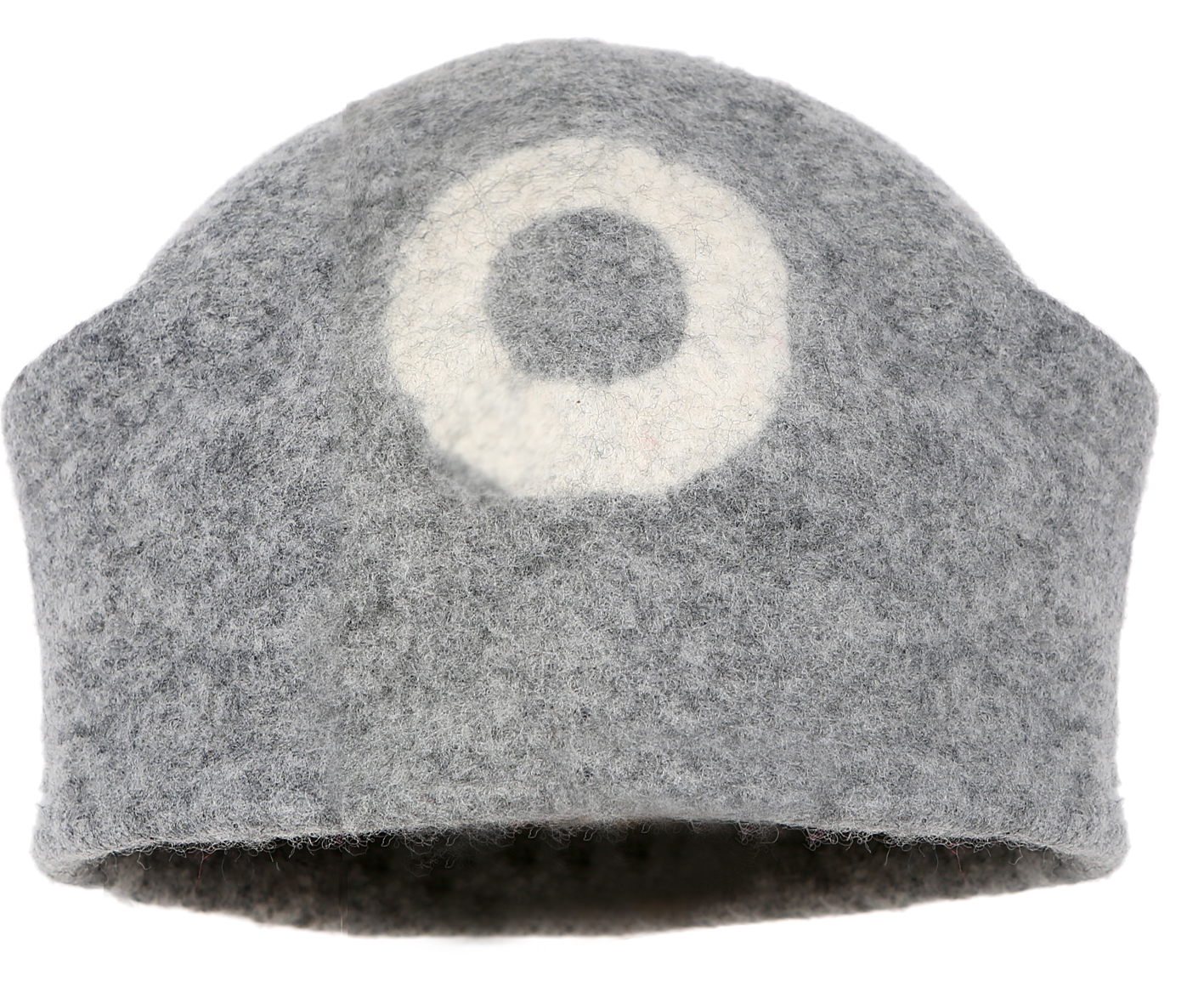 Felt Hat Handmade Grey- One Hat- undyed wool wet felted unisex hat. Handmade in Ireland from Superfine Merino Wool with One Circle Detail.