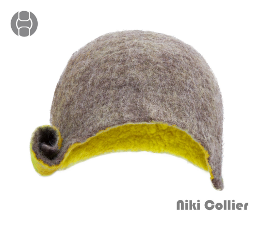 Oatmeal and Mustard Swirl Hat, Handmade in Ireland from Superfine Merino Wool and Silk