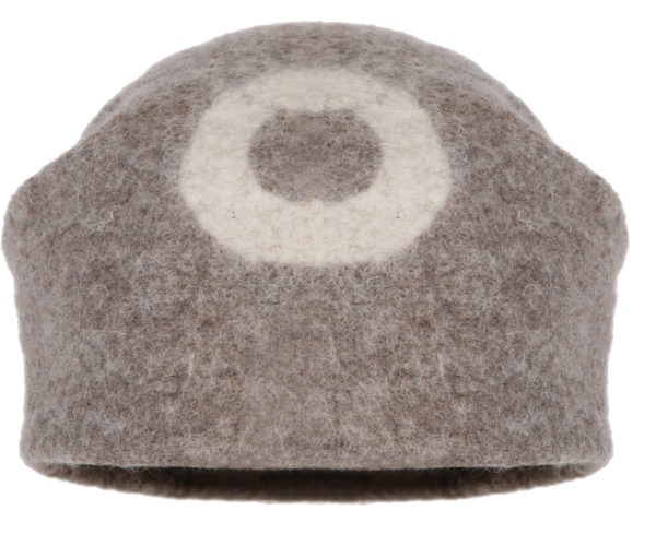 Felt Hat Handmade Oatmeal- One Hat- undyed wool wet felted unisex hat. Handmade in Ireland from Superfine Merino Wool with One Circle Detail. - Image 2