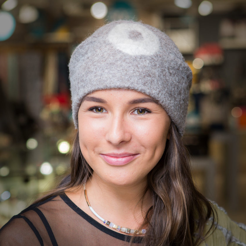 Felt Hat Handmade Oatmeal- One Hat- undyed wool wet felted unisex hat. Handmade in Ireland from Superfine Merino Wool with One Circle Detail.