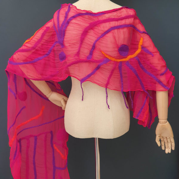 Hot Pink and Plum Sandmarks Scarf - Image 2