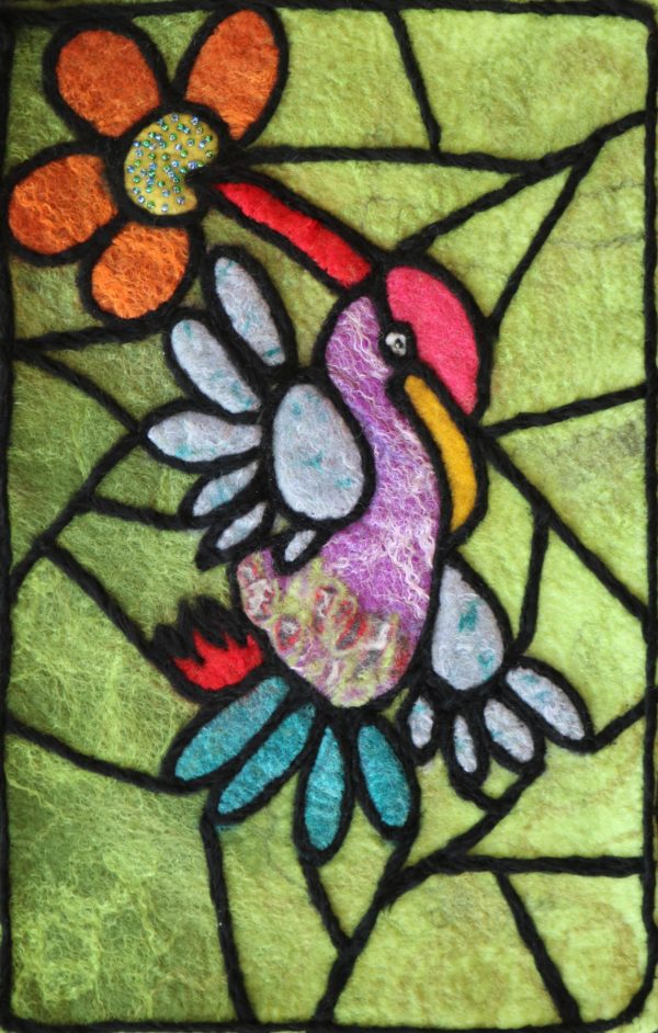 Bird Felt Stained Glass Picture Craft Kit - Image 3